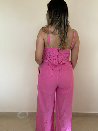 Conjunto de calça e cropped de alça