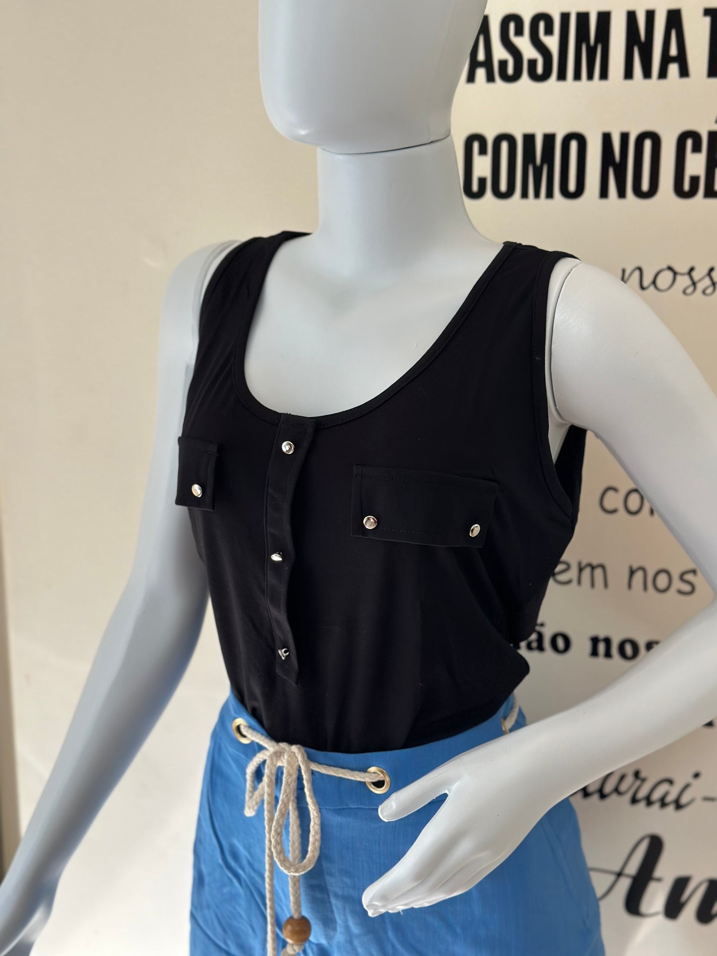 Blusa regata lapelas