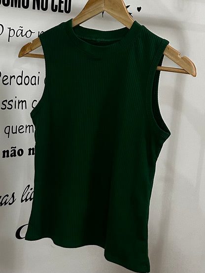 Camiseta regata em canelado (várias cores)